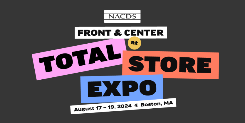 Example NACDS TSE event graphic for dark backgrounds displaying the logo, event date and event location